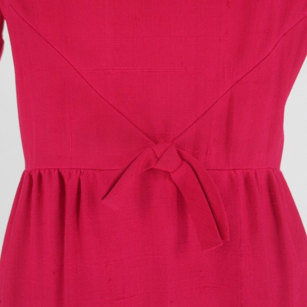 Vintage 60's Pink Silk Midi Dress I Magnin M - Picture 5 of 10
